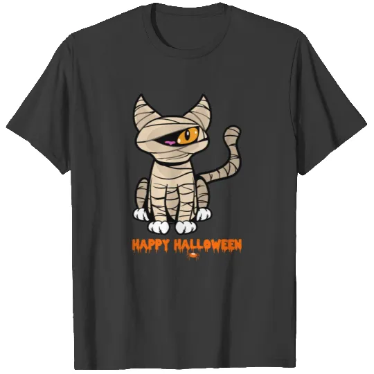 Halloween Mummy Cat Pumpkin Horror Monster T-shirt