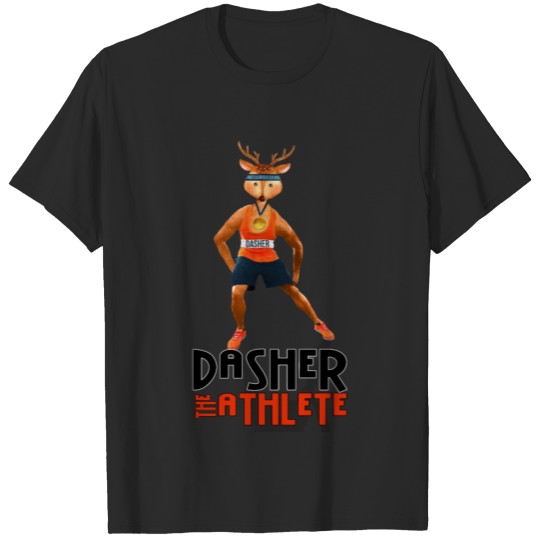 Discover Dasher the Athlete Santa's Reindeer T-shirt