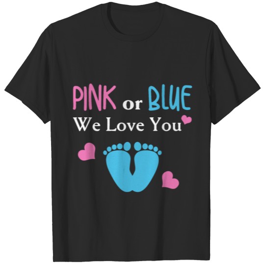 Discover pink or blue we love you pink love heart son T-shirt