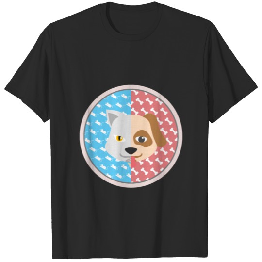 Two Face Cat and Dog T-shirt