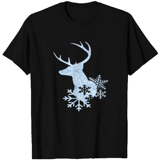 Ice Blue Snowflake Deer T-shirt