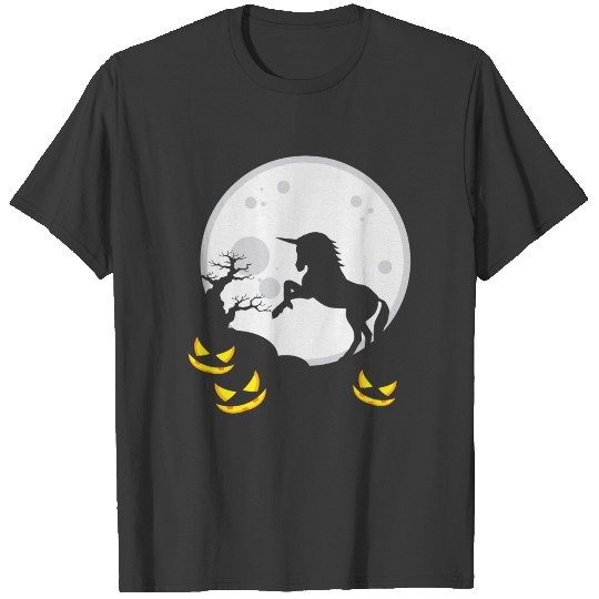 Discover Halloween unicorn full moon T-shirt