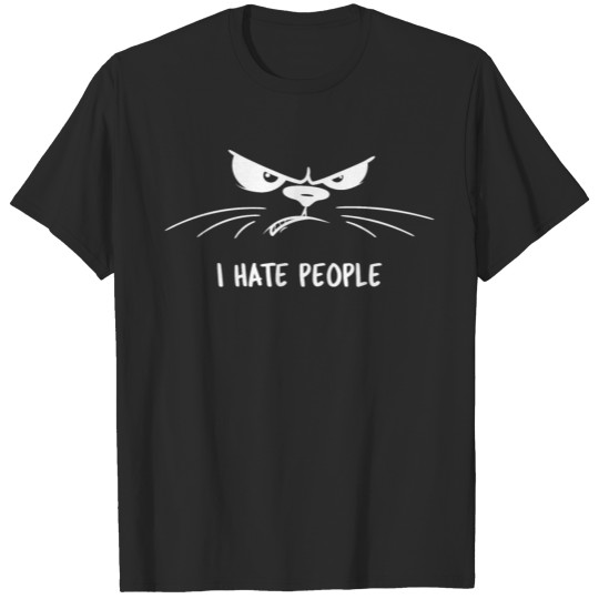Discover Angry Cat I Hate People T-shirt