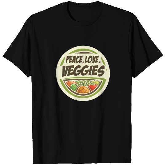 VEGANS: Peace Love Veggies T-shirt
