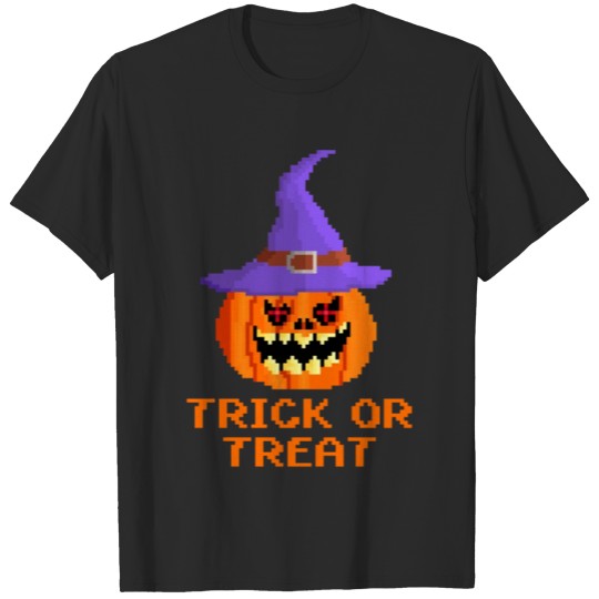 Discover halloween pumpkin with cap trick or treat T-shirt
