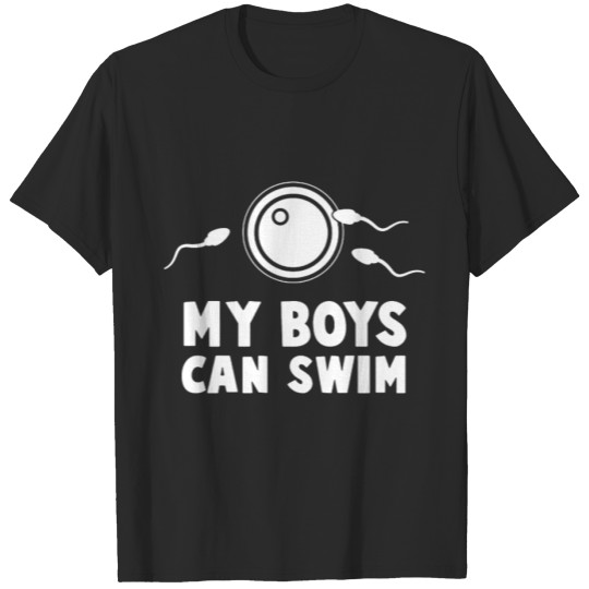 Discover Funny Pregnancy My Boys Can Swim Pregnancy Announc T-shirt