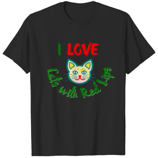 Discover Cats With Red Lips T-shirt