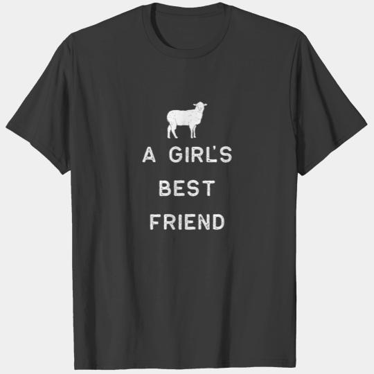 Farming Shirt Girls Best Friend Sheep White Cute Gift Farm Country USA T-shirt