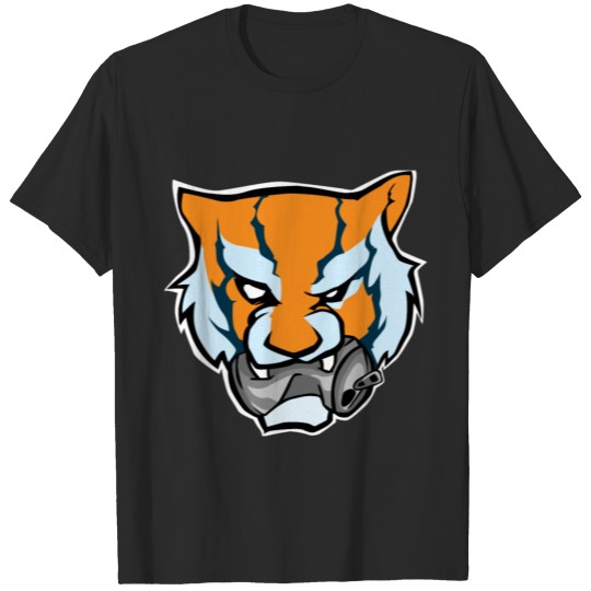 Tiger Head Bitting Beer Can Orange T-shirt