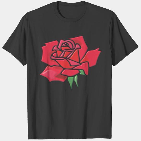 Red Rose Flower - Love Rose Lovely Flower T-shirt