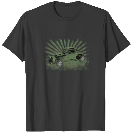 Vintage Hot Rod Classic Car Grunge Sunburst T-shirt T-shirt