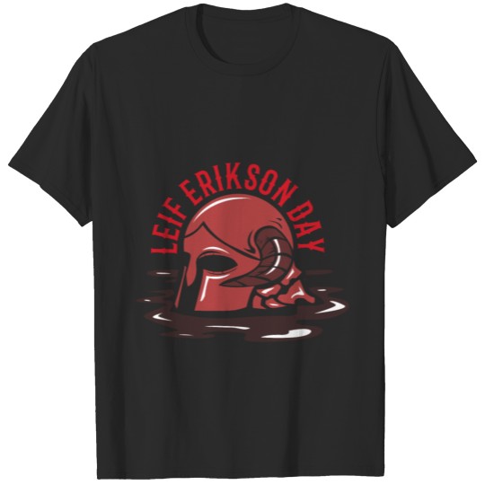 Discover Leif Erikson day Viking dragon boat explorer T-shirt
