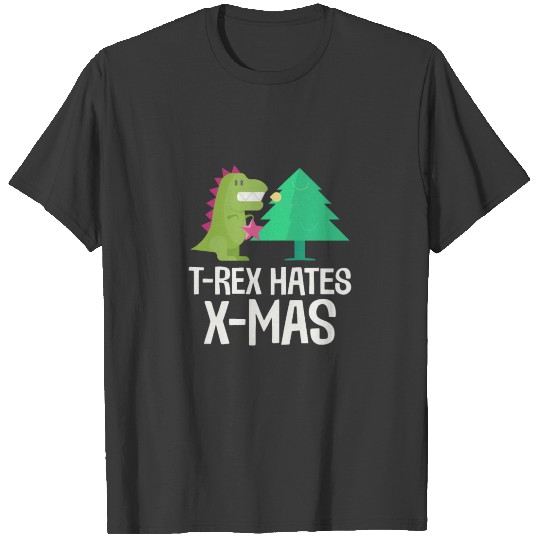 T-Rex Hates Xmas Anti-Christmas Funny Hater Humor T-shirt