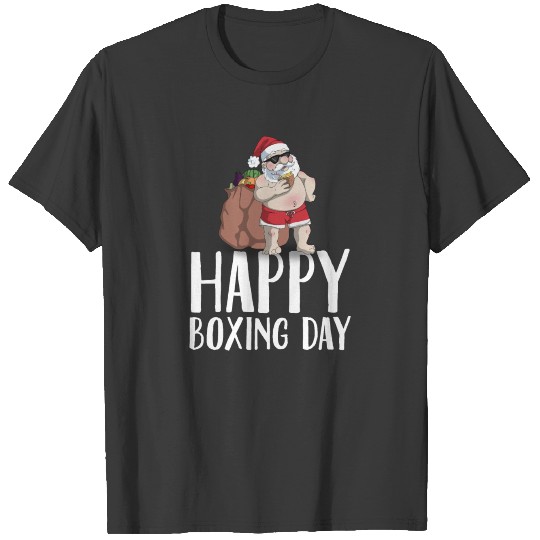 Happy Boxing Day Santa Claus Glasses Christmas Box T-shirt