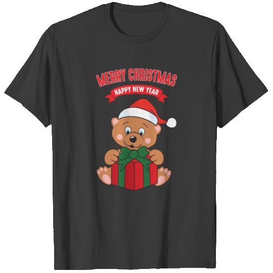Xmas Merry Christmas Teddy Bear Gifts Santa Claus T-shirt