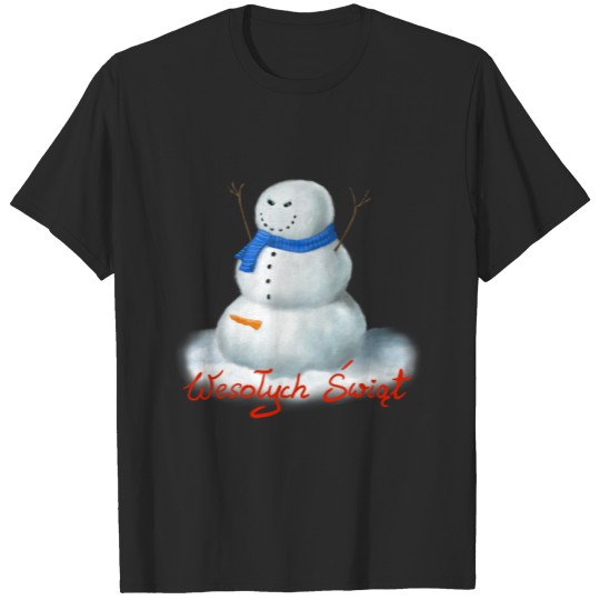Discover Snowman Horny Evil Scarf Wesolych Swiat T-shirt