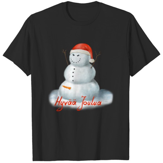 Discover Evil Horny Snowman Santa Hat Hyvaa Joulua T-shirt