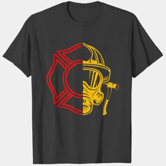 Firefighters firefighter occupation fire emblem T-shirt
