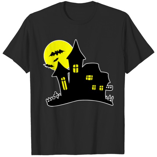 Discover Haunted House Full Moon T-shirt