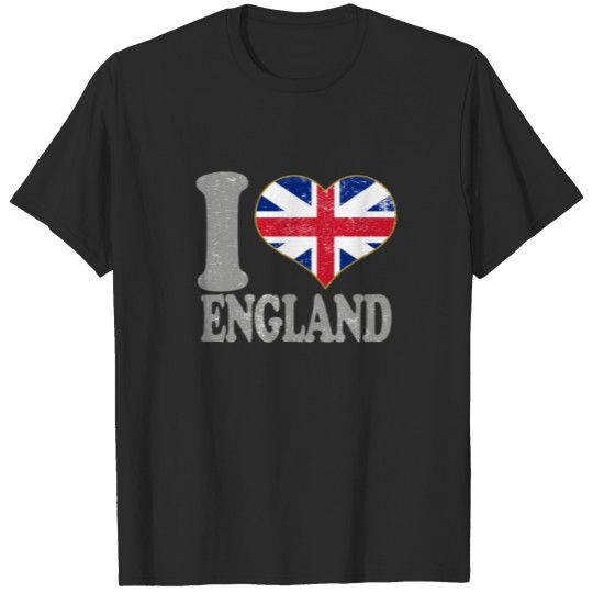 Discover I Love England Union Jack Flag Pride Britain UK T-shirt