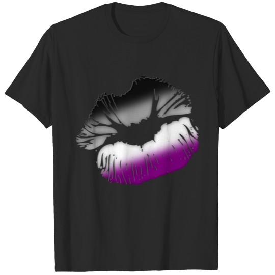 Discover Asexual Pride Big Kissing Lips T-shirt