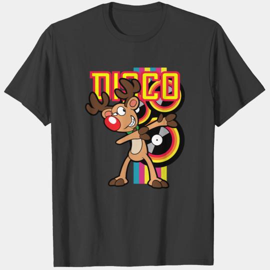 Christmas Music Disco Party Dabbing Dab Reindeer T-shirt