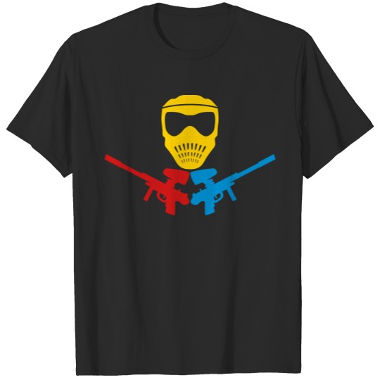 Discover colorful mask helmet protection 2 weapons aiming p T-shirt