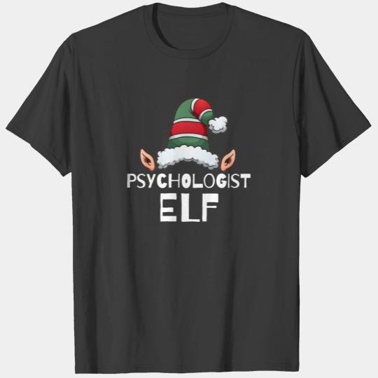 Psychologist Elf Christmas Holidays Xmas Elves T-shirt