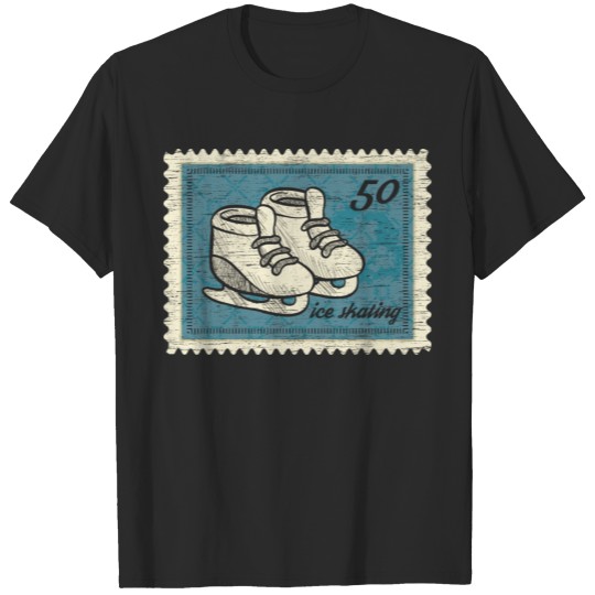 Discover Ice skating Stamps T-shirt