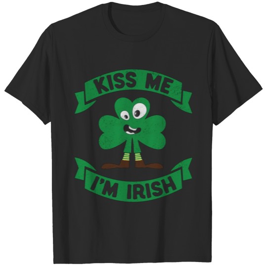 Discover Funny St Patrick's Day Face Eyes Mouth Shamrock T-shirt