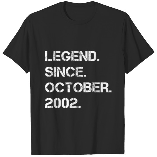 Discover Legend Since October 2002 16 Years Birthday Gift T-shirt