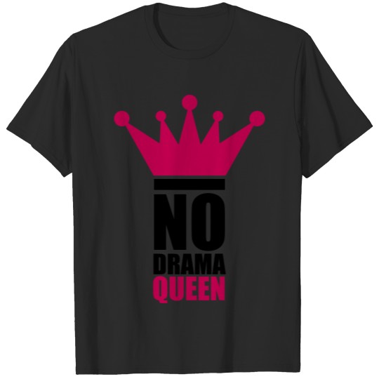 Discover no drama queen stamp no cool woman princess female T-shirt