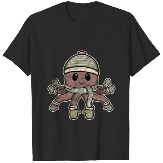 Discover Animal Child Squid Vintage Christmas Gift T-shirt