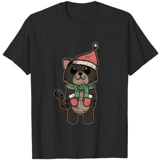 Discover Animal Kid Cat Vintage Christmas Gift T-shirt