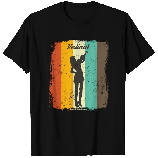Violinist Retro 70s Vintage Violin Playing Gift T-shirt