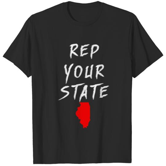 Discover REP YOUR STATE ILLINOIS T-shirt