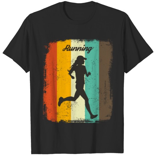 Discover Running Woman Retro 70s Vintage Fitness Gift T-shirt