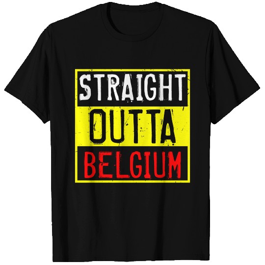 Straight Belgium country flag Brussels chocolate T-shirt