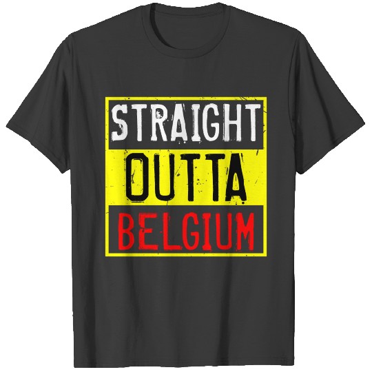 Straight Belgium country flag Brussels chocolate T-shirt