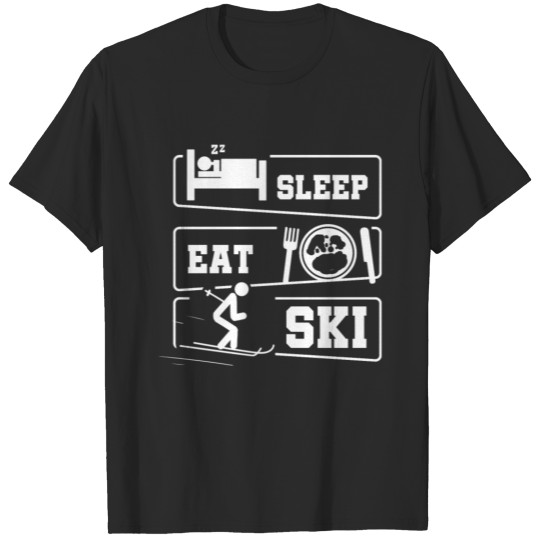 Discover Sleep Eat Ski Winter Sports Skiing Ski Holidays T-shirt
