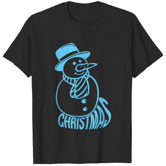 Discover Christmas Snowman White Snow hat scarf santa tee T-shirt