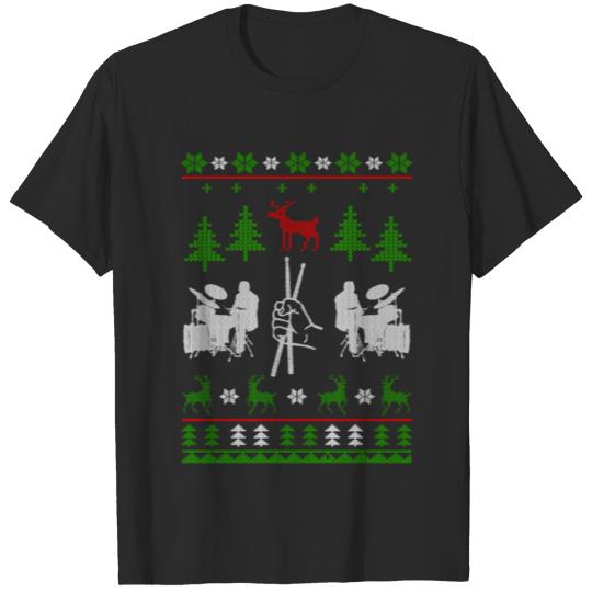Drum Shirt - Drummer - Ugly Christmas T-shirt