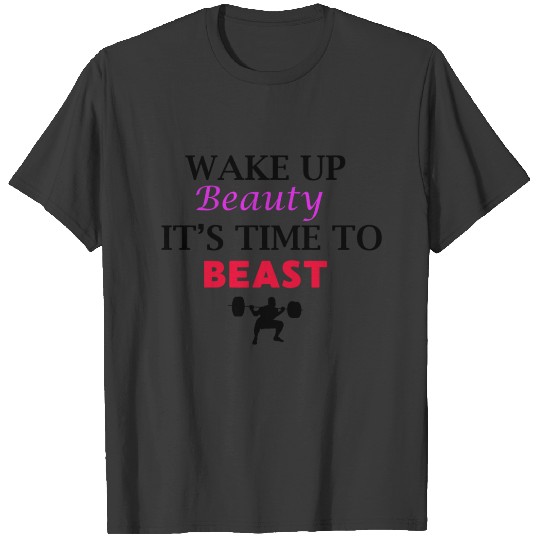 Motivation Fitness Workout Beauty Beast Gift XMAS T-shirt