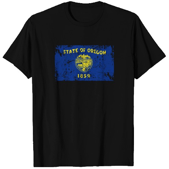 Oregon Flag Vintage Retro Distressed T-shirt