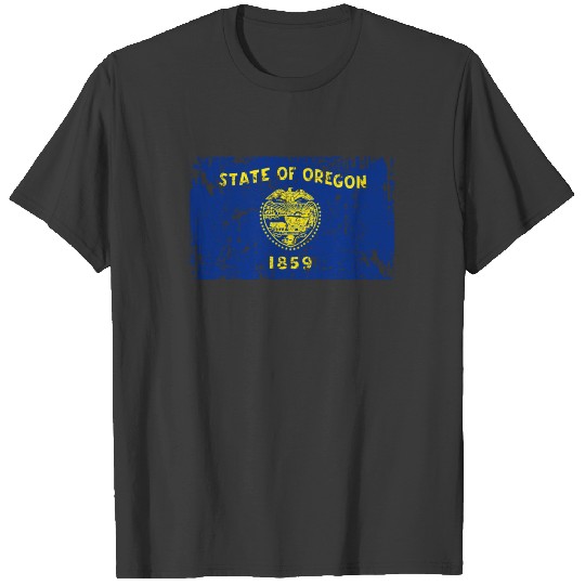 Oregon Flag Vintage Retro Distressed T-shirt