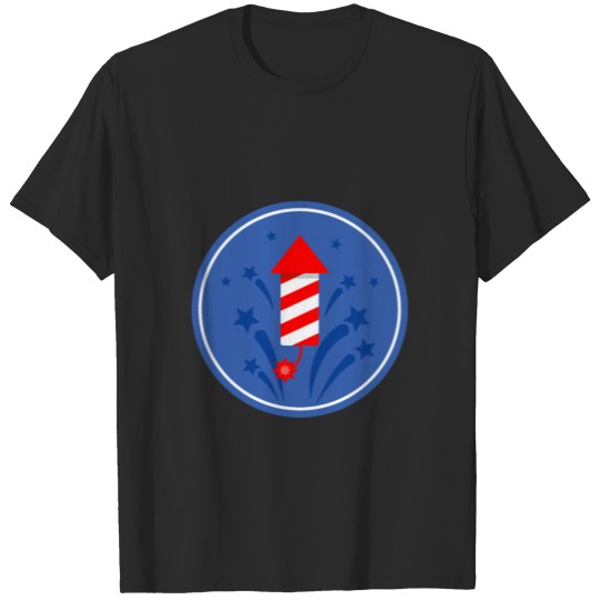 Discover Happy New Year Rocket America Fireworks T-shirt