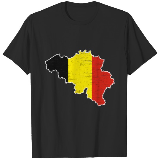Discover Belgium gift banner map chocolate T-shirt