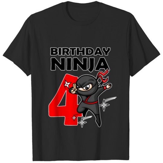Discover 4TH BIRTHDAY NINJA BOY TSHIRT T-shirt