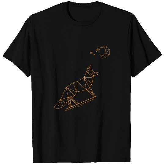 Origami Fox Night Moon Crystal Crafts T-shirt
