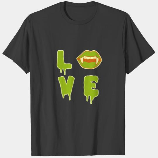 Sexy Love Halloween vampire lips blood T-shirt